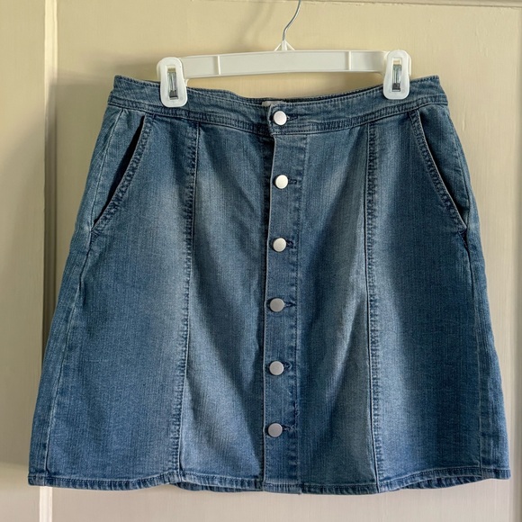 a new day Dresses & Skirts - A New Day Denim Button Front Mini Skirt, Size 12